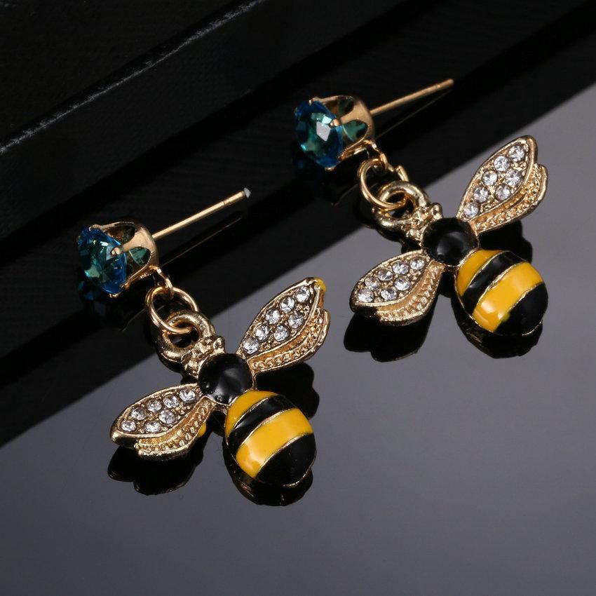 Honey Bee Necklace & Earrings with Austrian Elements Crystal - The Pink Pigs, A Compassionate Boutique