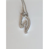 Horse Pendant with CZ in 925 Silver, Elegant and Beautiful!