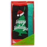 Hue 2-Pack Footsie Socks Christmas Gift Box - Happy Holidays, Fa La La, Santa - The Pink Pigs, A Compassionate Boutique