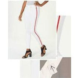 Hue Apparel Hue Racer Stripe Denim Leggings-White,Black or Navy with Stripe!