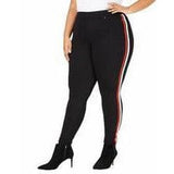 Hue Apparel Hue Racer Stripe Denim Leggings-White,Black or Navy with Stripe!