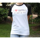 I Love Animals (So I Don't Eat Them) VEGAN T-Shirt - The Pink Pigs, Animal Lover's Boutique