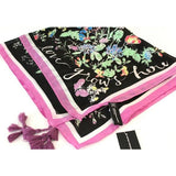 INC International Concepts Garden Poem Square Scarf in Black - The Pink Pigs, A Compassionate Boutique