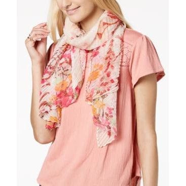 INC International Concepts I.N.C. Garden Growth Pleated Scarf - The Pink Pigs, A Compassionate Boutique