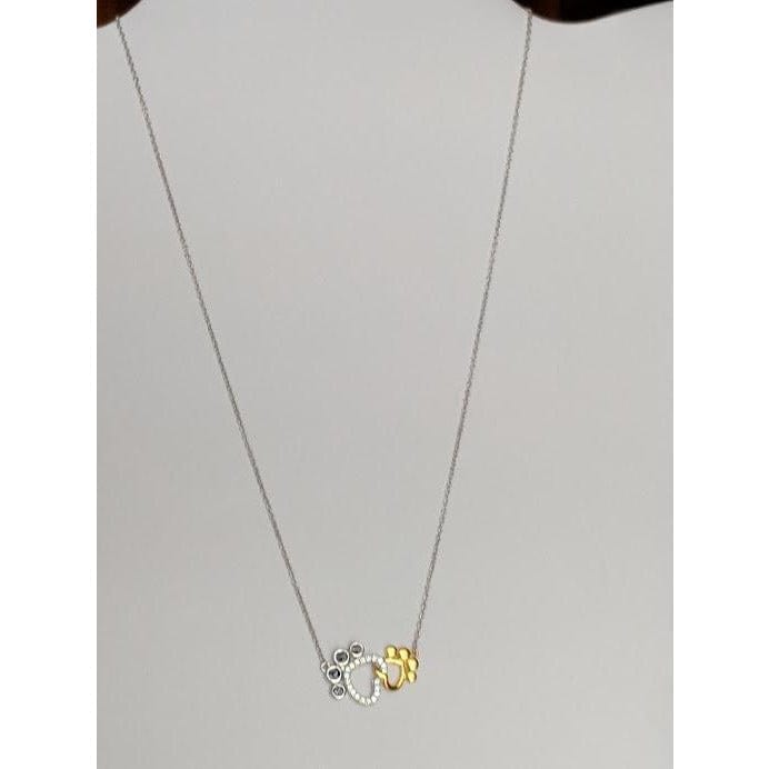 Interlocking Paws Necklace for Pet Lovers! Solid Sterling Silver - The Pink Pigs, Animal Lover's Boutique