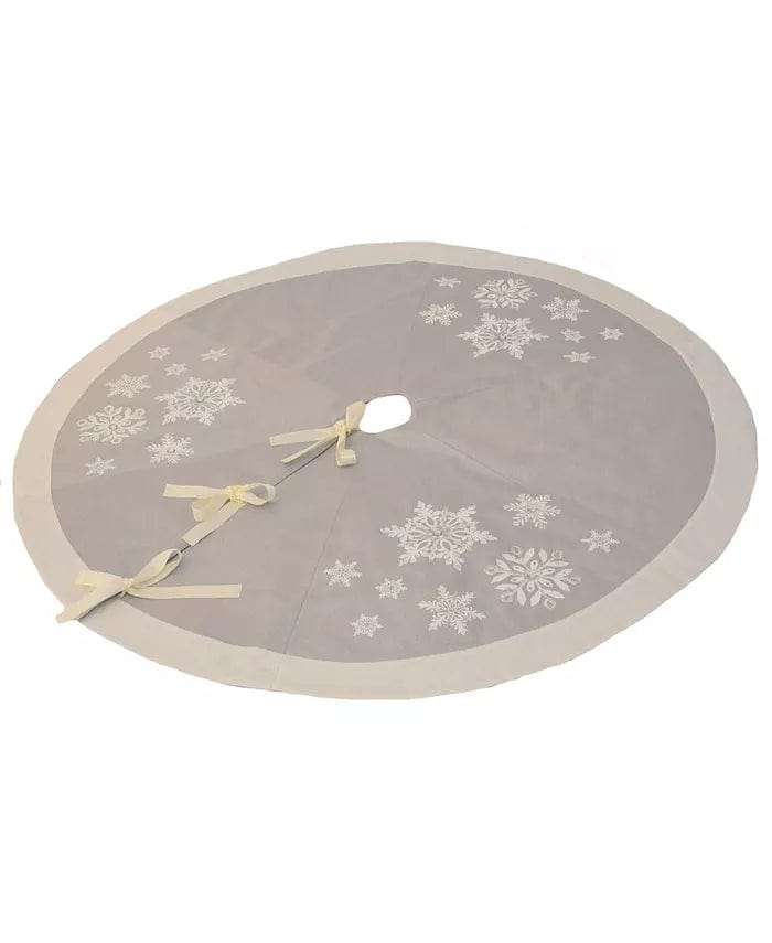 INTREPID INTL TRADING CO LLC CHRISTMAS Glistening Snow Christmas Tree Skirt 100% Polyester Machine Washable Imported