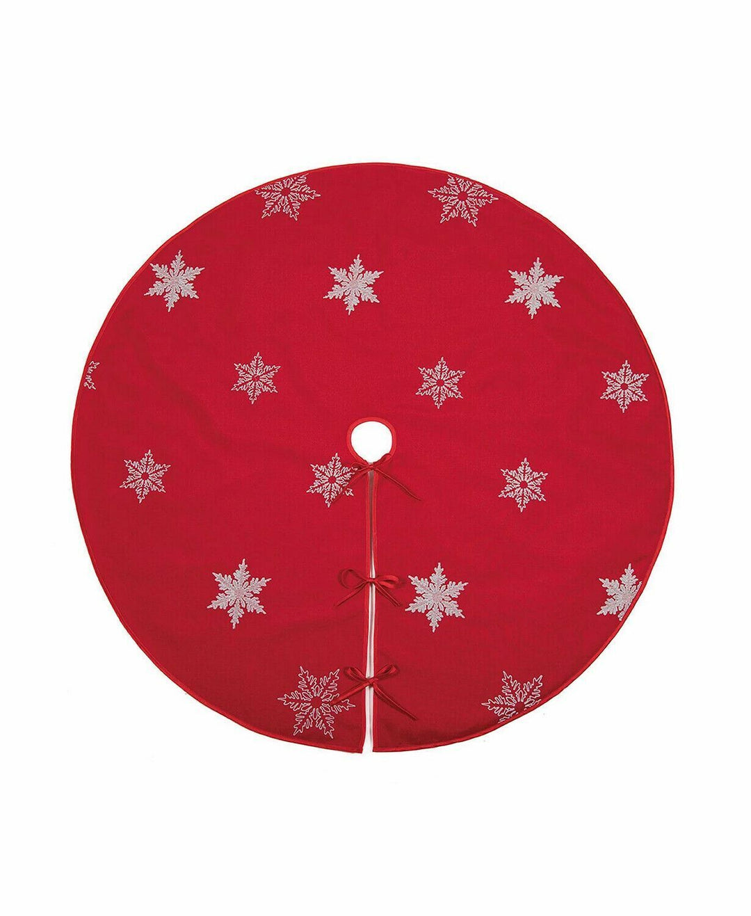 INTREPID INTL TRADING CO LLC CHRISTMAS Xia Home Fashions Glisten Snowflake Embroidered Christmas Tree Skirt, 56" Round