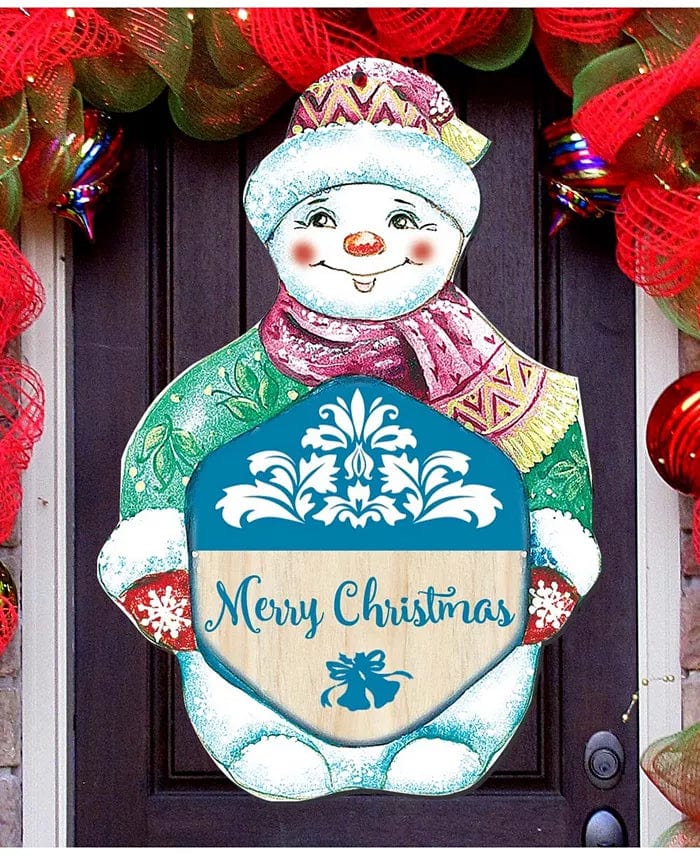 ITC MANUFACTURING PROMOTIONAL GROUP CHRISTMAS Snowman Wooden Decor Made in USA Door, window, wall, fence Decoration