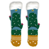 Ivy Stone-Ooh Geez! Socks Cactus Hugs Plush Slipper Socks-Prickly on the outside, oh so soft on the inside! *