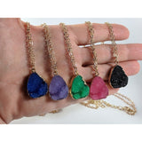 Jewel Palace Fashion Necklace Multi Colored Druzy Fashion Necklaces
