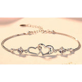 Joe Fine Fashion Jewelry Bracelet Sterling Silver Heart Bracelets in Clear or Purple CZ, Beautiful Gift!