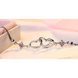 Joe Fine Fashion Jewelry Bracelet Sterling Silver Heart Bracelets in Clear or Purple CZ, Beautiful Gift!