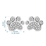 Joe Fine Fashion Jewelry-Earrings Pet Paw Earrings with Sparkling Cubic Zirconia in Solid Sterling Silver, Beautiful!