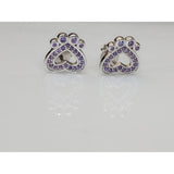 Joe Fine Fashion Jewelry-Earrings Pet Paw Earrings with Sparkling Cubic Zirconia in Solid Sterling Silver, Beautiful!