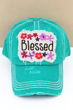 Blessed Distressed Floral Hat*