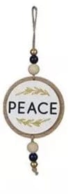 Kelli's Ornaments Peace Round Wood Winter Solstice Ornaments