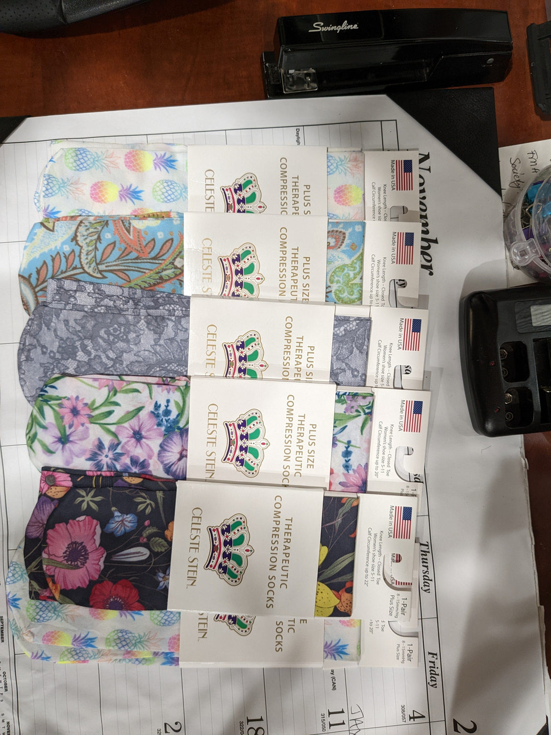 Kellis Gifts Apparel Plus Size Pretty Compression Socks, Look Cute while helping rescued animals!