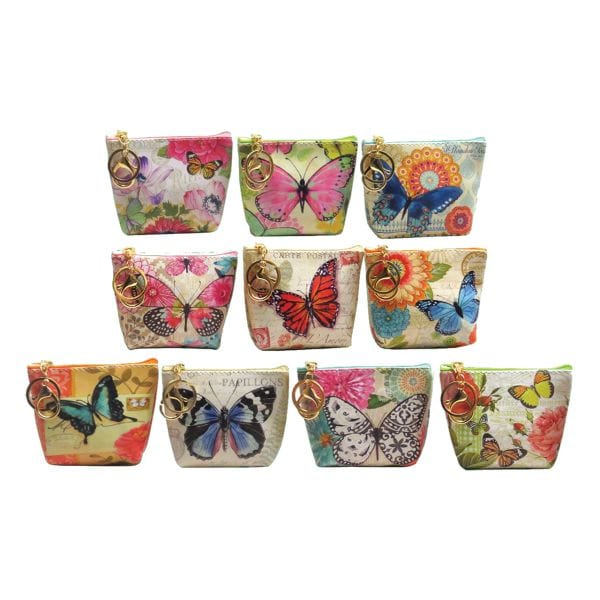 Kellis Gifts Coin Bag Keychain Butterfly Coin Purses Assorted