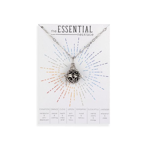 Kellis Gifts Fashion Necklace Essential Oil Diffuser Necklace Silver Tone 28"