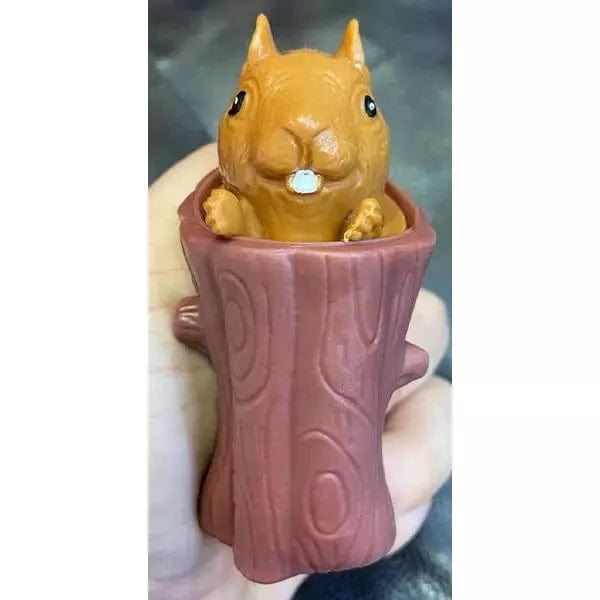 Kellis Gifts fidget toys Squirrel Cute Pop Up Squeeze Squirrel in a Log Stress Reliever