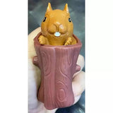 Squirrel Cute Pop Up Squeeze Squirrel in a Log Stress Reliever