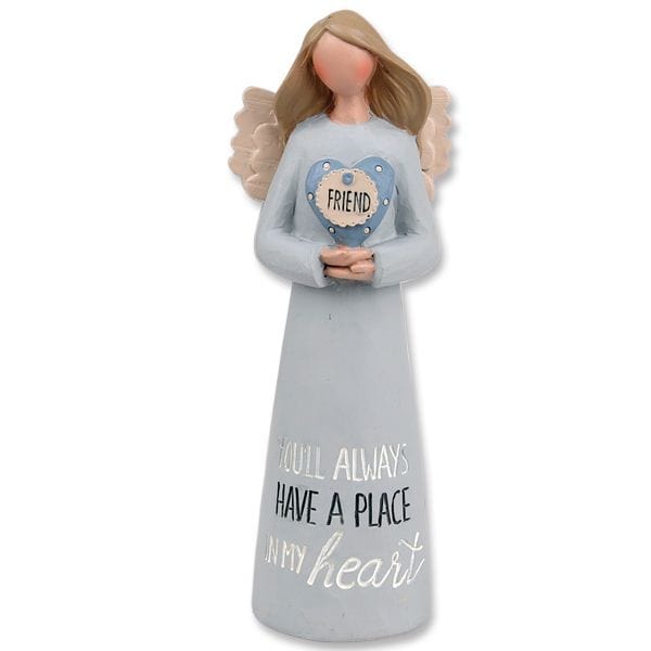 Kellis Gifts Gifts Resin Angel Figurine with Friend Sign "You'll Always Have a Place in my Heart"