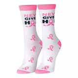 Kellis Gifts Socks Pink Ribbon Socks - Never Give Up Hope Women's Sock Size 9-11