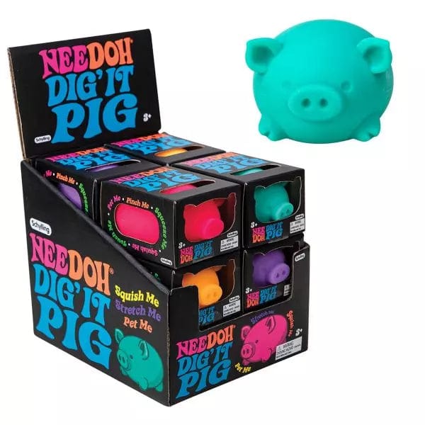 Kellis Gifts Stress Ball NeeDoh the Groovy Glob Piggy Stress Ball - Dig' It Pig for those with ADD, ADHD, OCD, Autism, and anxiety