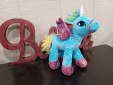 kellis gifts Stuffed Animals Blue Plush Unicorns with Wings, Pink/Purple/Blue/White*