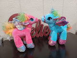 kellis gifts Stuffed Animals Plush Unicorns with Wings, Pink/Purple/Blue/White*