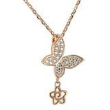 Kenturay Fine Fashion Jewelry-Necklace Butterfly Necklace with Cubic Zirconia Sterling Silver