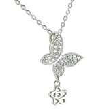 Kenturay Fine Fashion Jewelry-Necklace Butterfly Necklace with Cubic Zirconia Sterling Silver