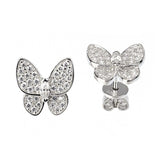 Kenturay Fine Fashion Jewelry-Necklace Earrings White Butterfly Necklace with Cubic Zirconia Sterling Silver