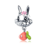 King He bracelet Bunny Bunny, Chipmunk, Raccoon & Owl Charms for Pandora Style Bracelets Sterling Silver