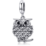 King He bracelet Owl Bunny, Chipmunk, Raccoon & Owl Charms for Pandora Style Bracelets Sterling Silver