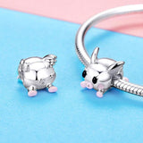 King He Fine Fashion Jewelry Charm Pig Charms, Pandora Style!  Thug Pig, Love You Pig and more!  Sterling Silver with CZ