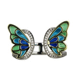 King He Fine Fashion Jewelry-Necklace Enamel Ring Sterling Silver Enamel Butterfly Necklace with Swarovski Crystal Top of the Line!