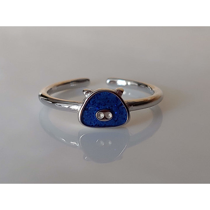 Kitty Fine Fashion Jewelry Ring Blue Pig Jewelry, Rings, Earrings and Necklaces Sterling Silver