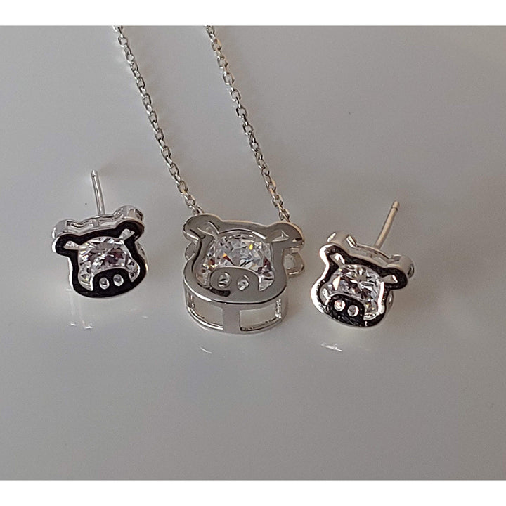 Kitty Fine Fashion Jewelry Ring CZ SET Pig Jewelry, Rings, Earrings and Necklaces Sterling Silver