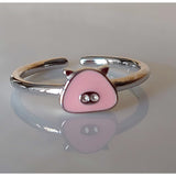 Kitty Fine Fashion Jewelry Ring Pink Pig Jewelry, Rings, Earrings and Necklaces Sterling Silver