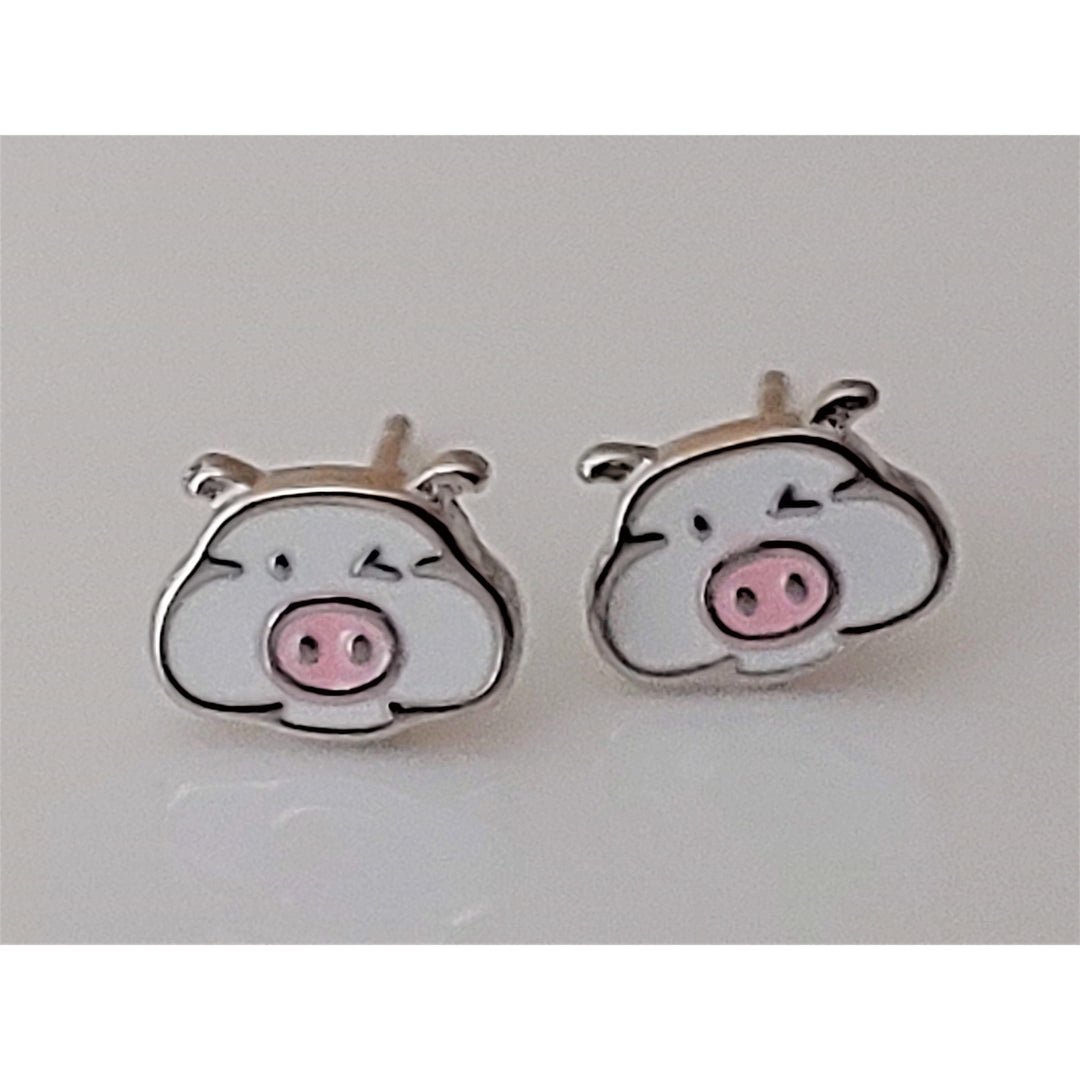 Kitty Fine Fashion Jewelry Ring White Earring Pig Jewelry, Rings, Earrings and Necklaces Sterling Silver