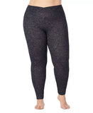 KOMAR LAYERING LLC Leggings 2X / Charcoal Heather Cuddl Duds Plus Size Soft Knit Leggings - Heather Grey 1X, Heather Blue & Charcoal 2X