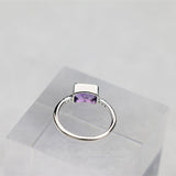 Topaz or Amethyst with Green CZ Ring-Elegant, Modern Design - The Pink Pigs, A Compassionate Boutique