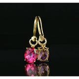 LA Fine Jewelry-Earrings Spectacular 18K Gold Pink Tourmaline and Diamond Earrings, 5.36 ctw