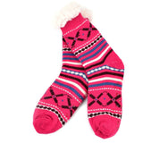 Ladies & Girls Slipper Socks, Thick & Fuzzy Sherpa Slipper Socks, 5 Varieties SZ 4-10shoe - The Pink Pigs, A Compassionate Boutique