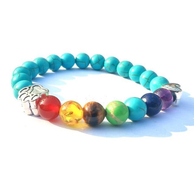 Pet Paw Lava Stone 8mm Beaded Bracelets with Rainbow Chakras Aromatherapy Diffuser Bracelets - The Pink Pigs, A Compassionate Boutique
