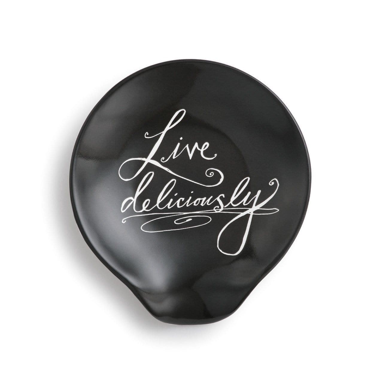 Live Deliciously Appetizer Bowl with Spoon or Spoon Rest - The Pink Pigs, Animal Lover's Boutique