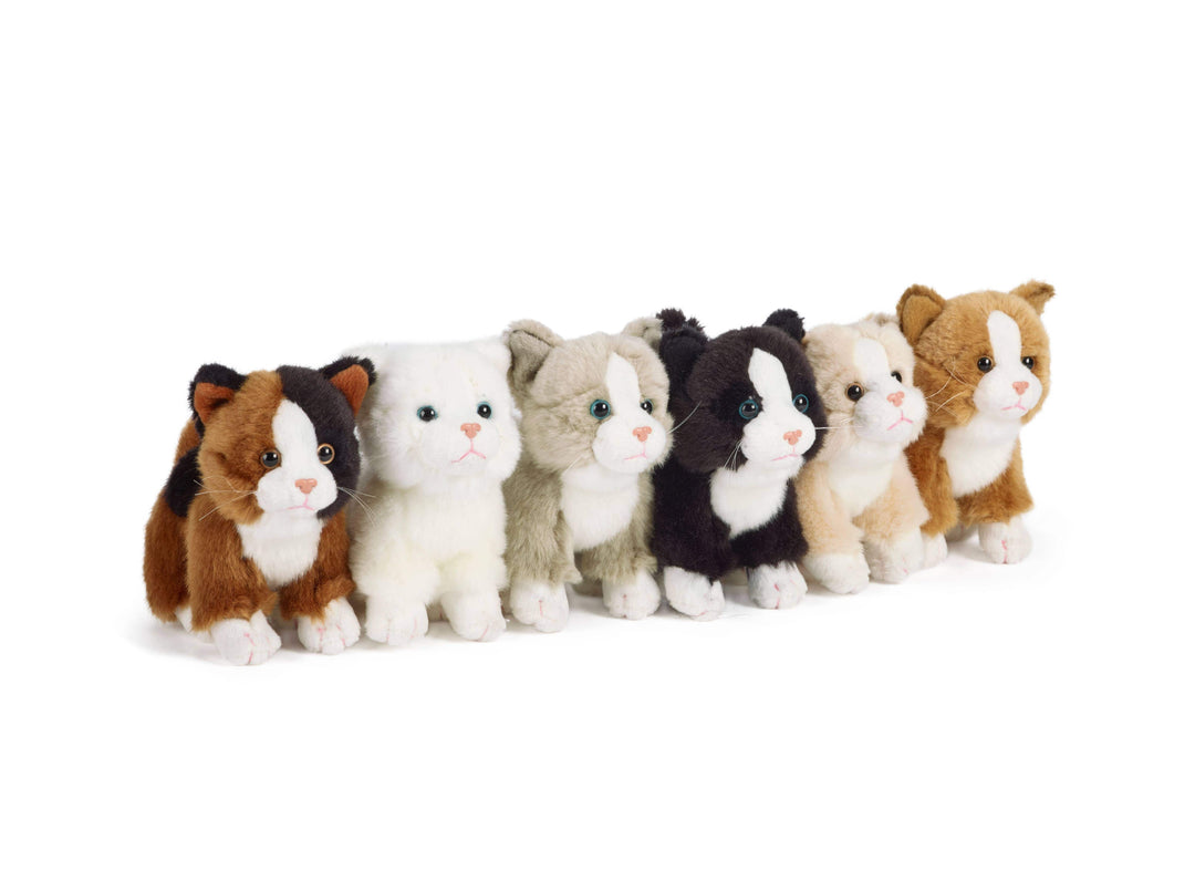 Living Nature Plush Animals white Itty Bitty Little Kitty Cats Plush Toys-Eco Friendly!