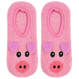 Living Royal animal Socks Pig Fuzzy Slipper Socks with Hoofie Grippies