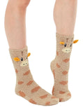 Living Royal Footwear Giraffe Fuzzy Crew Slipper Socks Super Soft Unisex